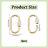 4Pcs 304 Stainless Steel Screw Carabiner Lock Charms STAS-HY0001-94-3