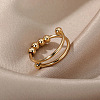 201 Stainless Steel Round Beaded Spinner Rings WG5F549-02-2