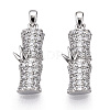 Rhodium Plated 925 Sterling Silver Micro Pave Cubic Zirconia Pendants STER-T004-61P-2