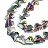 Electroplate Transparent Glass Beads Strands EGLA-N002-44-08-3