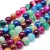 Natural Striped Agate/Banded Agate Bead Strands G-K155-A-10mm-12-1