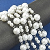Handmade Round Glass Pearl Beads Chains for Necklaces Bracelets Making X-AJEW-JB00055-01-4