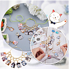 16Pcs 8 Style Cat Shape Alloy Enamel Pendant Locking Stitch Markers HJEW-SC00034-5