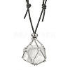 Brass Macrame Pouch Empty Stone Holder for Pendant Necklaces Making NJEW-JN04547-02-2