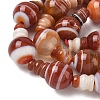 Natural Banded Agate 3-Hole Guru Beads Strands G-H064-E08-02B-3