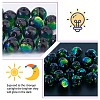 20Pcs Luminous Crackle Glass Beads GLAA-FH0001-89D-5