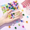 100Pcs 10 Colors Opaque Acrylic European Beads SACR-FS0001-51-4