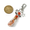 Glass Wishing Bottle with Natural Carnelian inside Pendant Decorations HJEW-JM01741-04-3