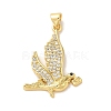 Rack Plating Brass Micro Pave Clear Cubic Zirconia Pendants KK-C047-20C-G-1