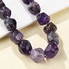 Natural Amethyst Nuggets Beaded Necklaces for Women Men NJEW-K388-01E-2