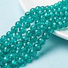 Spray Painted Crackle Glass Beads Strands CCG-Q001-8mm-15-1