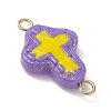 10Pcs 10 Colors Handmade Lampwork Enamel Religion Cross Links Connector Charms PALLOY-JF04302-4