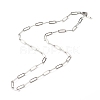 304 Stainless Steel Paperclip Chains Necklace NJEW-JN03593-02-3