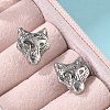 304 Stainless Steel Wolf Clip-on Earrings EJEW-B116-02P-3
