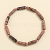 Column Natural Rhodonite Beads Stretch Bracelets for Women Men TJ6393-3-1
