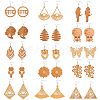 ANATTASOUL 15 Pairs 15 Style Natural Wood Dangle Earrings EJEW-AN0003-19-1