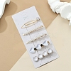 5Pcs Iron Alloy with Plastic Pear Alligator Hair Clips & Hair Bobby Pins PW-WG90E75-03-1