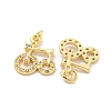 Brass Micro Pave Clear Cubic Zirconia Pendants KK-Z044-27G-2