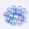 Rainbow ABS Plastic Imitation Pearl Beads OACR-Q174-8mm-02-1