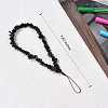 Natural Obsidian Chips Cell Phone Lanyard Wrist Strap HJEW-SW00018-04-2