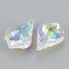 Plated Faceted Leaf Glass Beads EGLA-S100-02-3