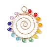 Chakra Baking Paint Glass Pendant PALLOY-JF02745-02-1