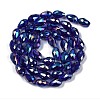 Transparent Electroplate Glass Beads Strands EGLA-N013-T8mm-B07-2