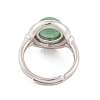 Natural Green Aventurine Round Adjustable Rings RJEW-K271-04P-10-4