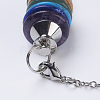 Chakra Natural/Synthetic Mixed Stone Coil Dowsing Pendulums G-E436-01-2