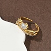 Brass Micro Pave Cubic Zirconia Cuff Open Rings for Women RJEW-C163-18G-3