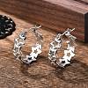 Non-Tarnish Hollow Star 304 Stainless Steel Hoop Earrings for Women STAS-A057-14P-1