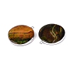 Natural Fire Crackle Agate Coin Pendants G-Q606-55P-2