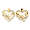 Rack Plating Brass Micro Pave Cubic Zirconia Pendants KK-F869-22G-1