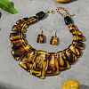 Trapezoid Acrylic Beaded Necklaces & Dangle Earrings Sets for Women WGD2EAB-01-1