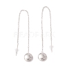 Long Chain with Round Ball Dangle Stud Earrings EJEW-A067-17P-3