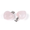 Natural Rose Quartz Pendants G-T143-49K-2