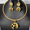 Brass Stud Earrings & Pendant Necklaces Sets for Women FS-WGFF87F-02-1