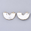 Electroplate Natural Howlite Semi Circle Pendants G-S344-42I-2