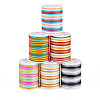 6 Rolls 6 Colors Segment Dyed Twisted Waxed Polyester Cord YC-TA0001-09-2