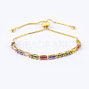 Brass Micro Pave Cubic Zirconia Slider Bracelets FS-WG49F5F-01-3