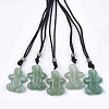 Natural Green Aventurine Pendant Necklaces G-T113-06A-B-1