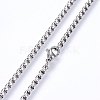 Non-Tarnish 304 Stainless Steel Box Chain Necklaces LS-NJEW-F227-09P-03-2