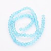 Half-Handmade Transparent Glass Beads Strands GB4mmC20-2