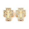 Brass Micro Pave Clear Cubic Zirconia Beads CU-CBA1F4D-01G-1