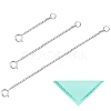 Anti-Tarnish 3Pcs 3 Style Rhodium Plated 925 Sterling Silver Chain Extender FIND-SZ0001-74P-1