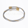 Trendy 304 Stainless Steel Torque Bangles & Rings Sets SJEW-H073-09A-3