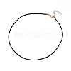 Waxed Cord Necklace Making with Iron Findings X-NJEW-R229-1.5mm-G-2