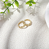 1 Pair Brass Clear Cubic Zirconia Star Hoop Earrings EJEW-BBC0002-13-7