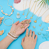 Ocean Theme Brass & 304 Stainless Steel Necklaces & Bracelets & 304 Stainless Steel Earring & Brass Cuff Rings Sets SJEW-PH00008-3