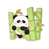 Panda with Bamboo Enamel Pins JEWB-L028-02G-02-1